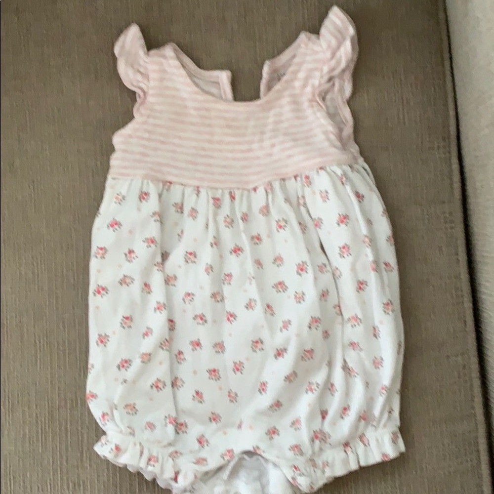 Baby gap floral striped short bodysuit